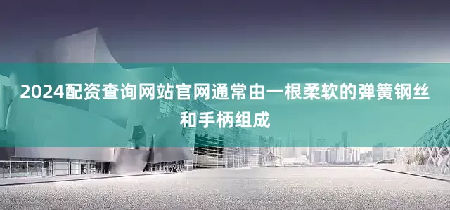 2024配资查询网站官网通常由一根柔软的弹簧钢丝和手柄组成